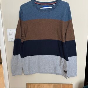 Jack and Jones  classy Blue, Brown, and Gray Crewneck Sweater